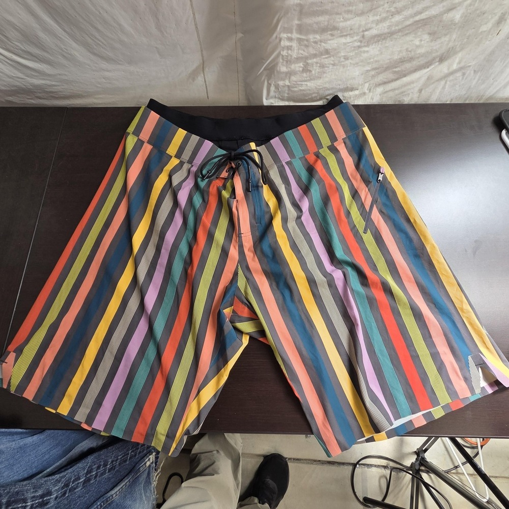 Lululemon Shorts Mens 40 Multicolor El Current Board Lined Striped 10" Inseam